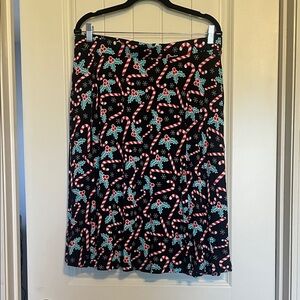 Modcloth Candy Cane and Holly Knit Skirt